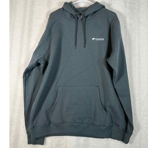 Costa Pullover Hoodie Sweatshirt Pocket Blue Mens Size XL